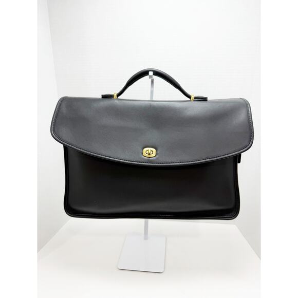 Coach Briefcase 5265 Leather Legacy Lexington Messenger Bag Black/Brass Vintage - Picture 14 of 16
